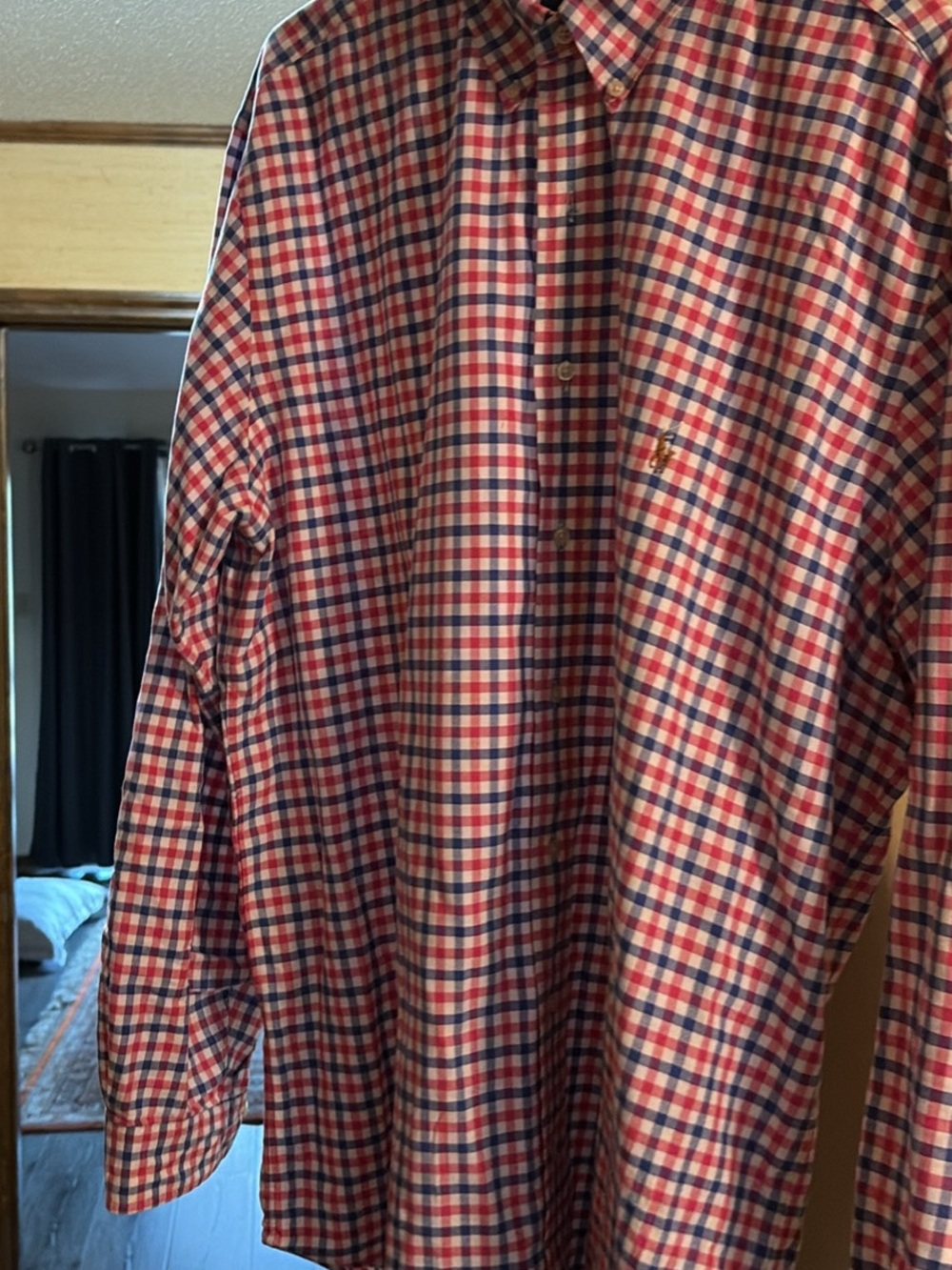 Polo by Ralph Lauren Red, Blue & White Checked Button-Down Shirt